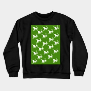 Santa's sleigh green christmas random pattern Crewneck Sweatshirt